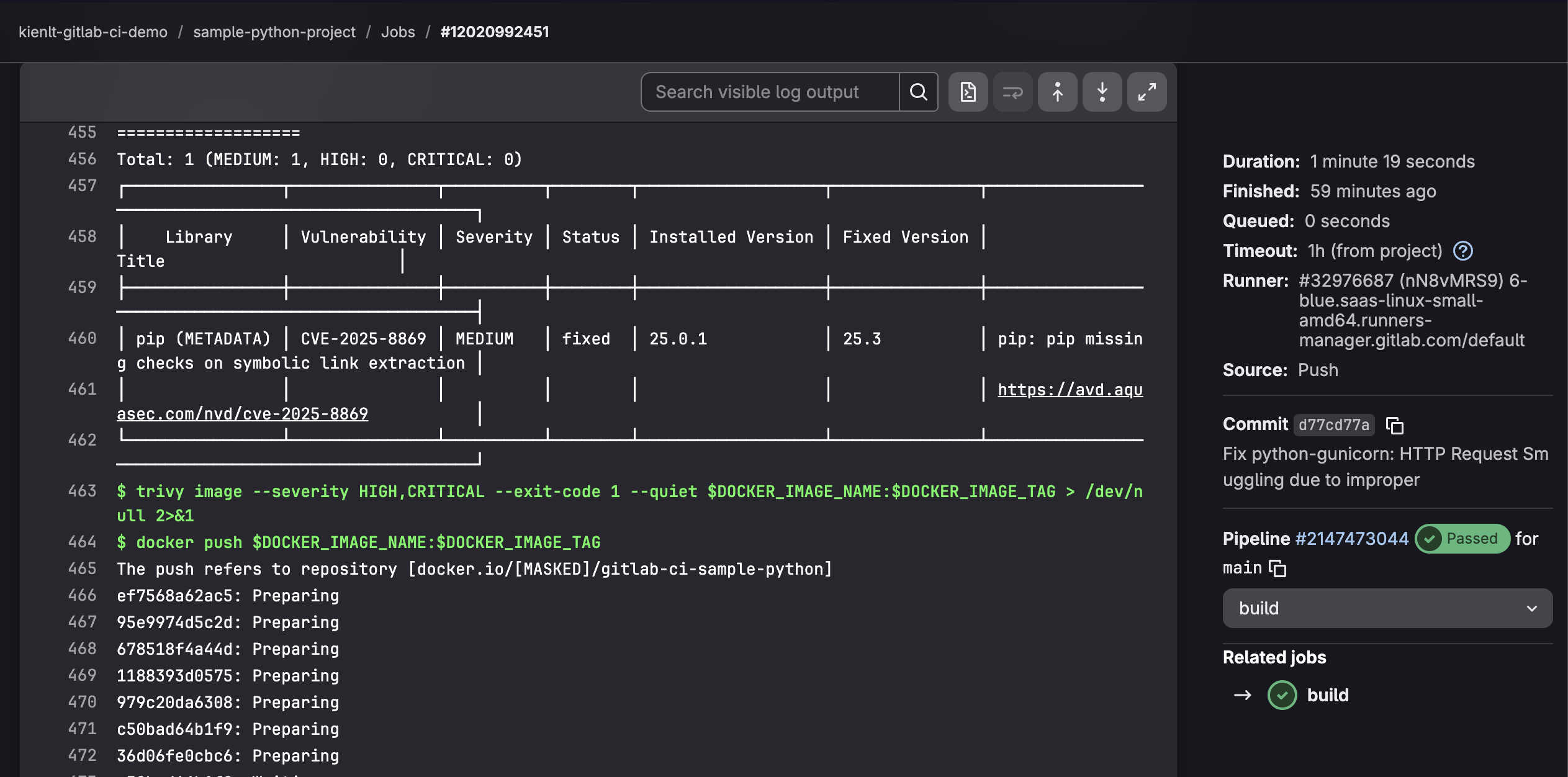 image is able to push to the registry