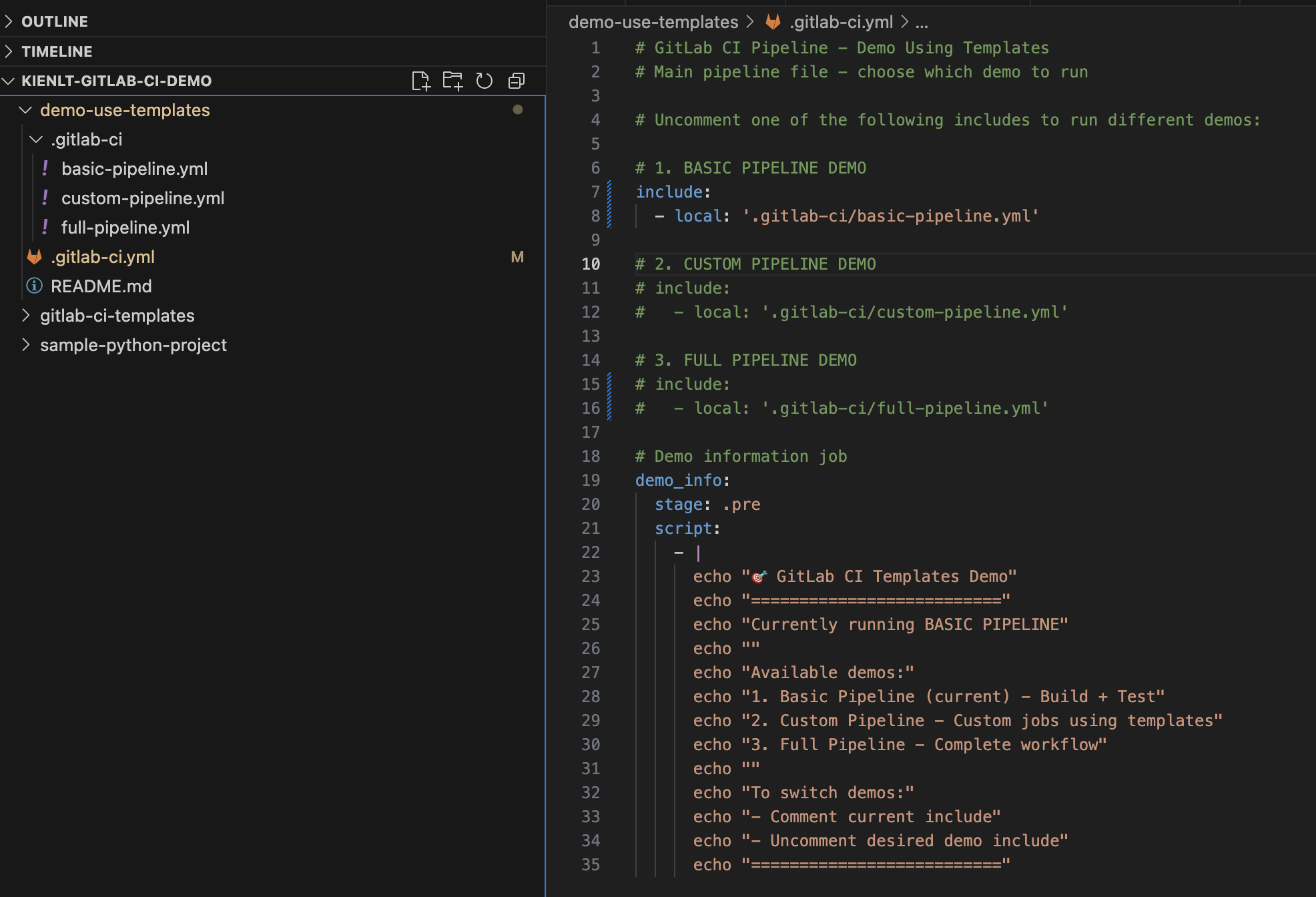 Clean GitLab pipeline configurations