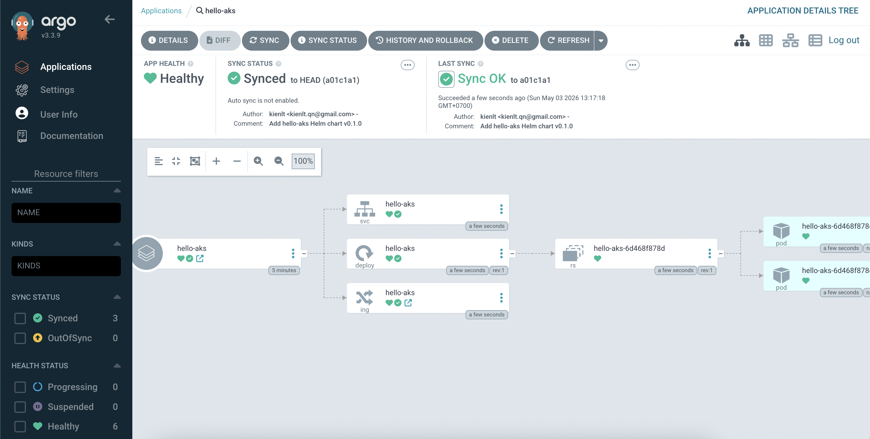 Connect result