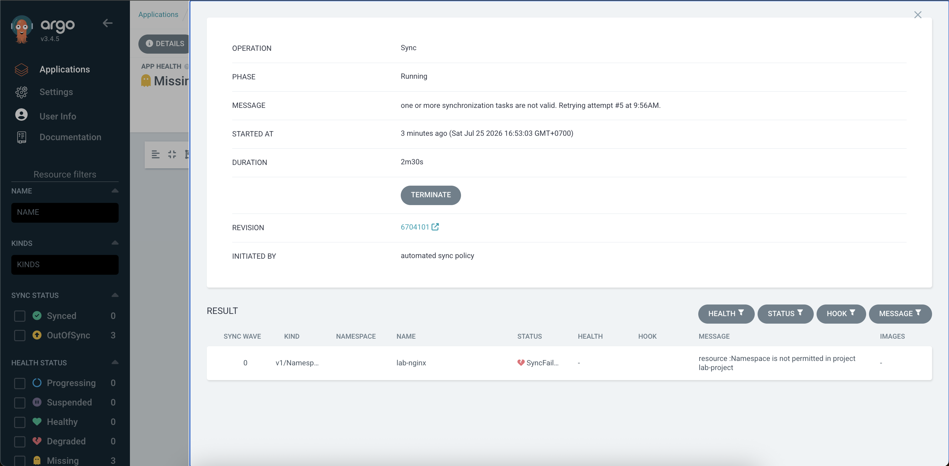 sync issue